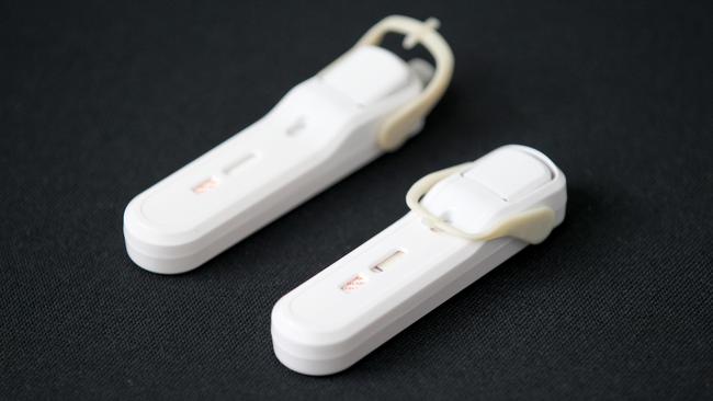 The Atomo HIV self-tests, which have 99.6 per cent accuracy, are currently being sold in pharmacies for as little as $20, and enable users to test themselves at home with a finger prick. Picture: Hollie Adams