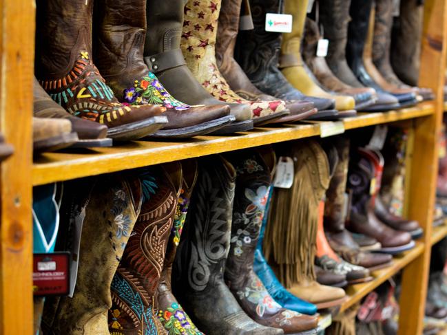 Cowboy boots on display at FM Light & Sons.