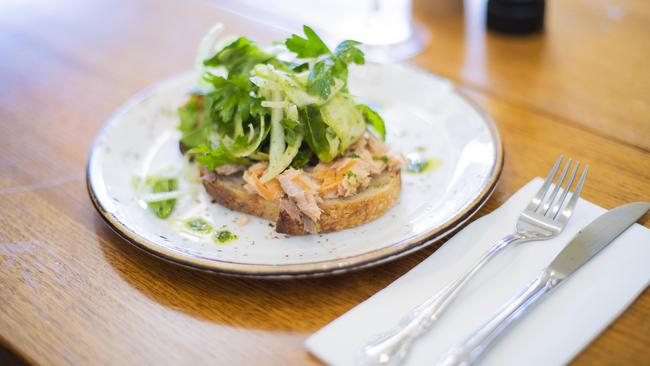 Cibo e Vino’s smoked salmon bruschetta. Picture: RICHARD JUPE