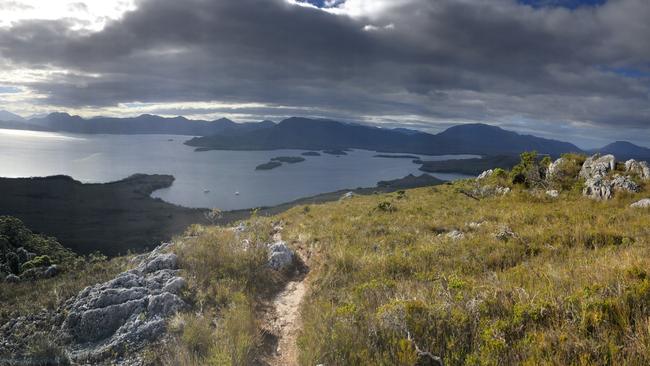 Views from Mt Beattie Bathurst Harbour at Port Davey in Tasmania's Southwest National Park. Picture: PHILIP YOUNG