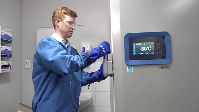 A Pfizer vaccine storage facility at Royal Prince Alfred Hospital.