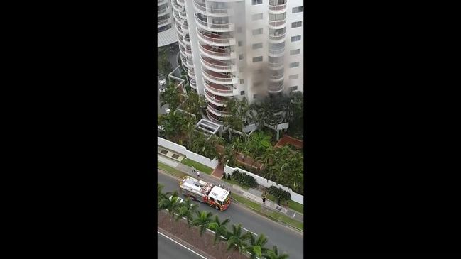 Smoke billows from fire at Surfers Paradise hotel