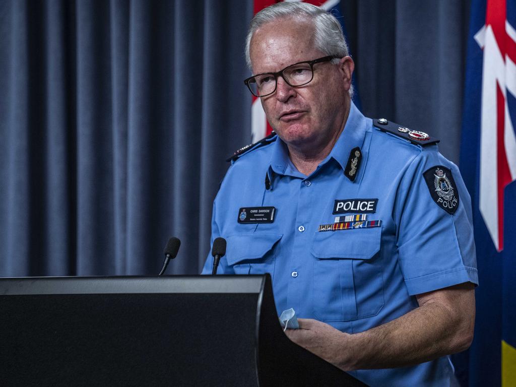 WA Police Commissioner Chris Dawson said a 36-year-old man was in custody. Picture: NCA NewsWire / Tony McDonough