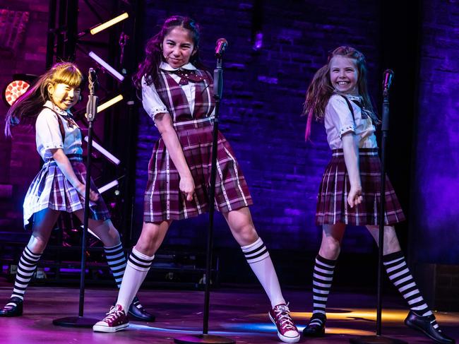 Some of the kids cast in the Australian musical production of School Of Rock.