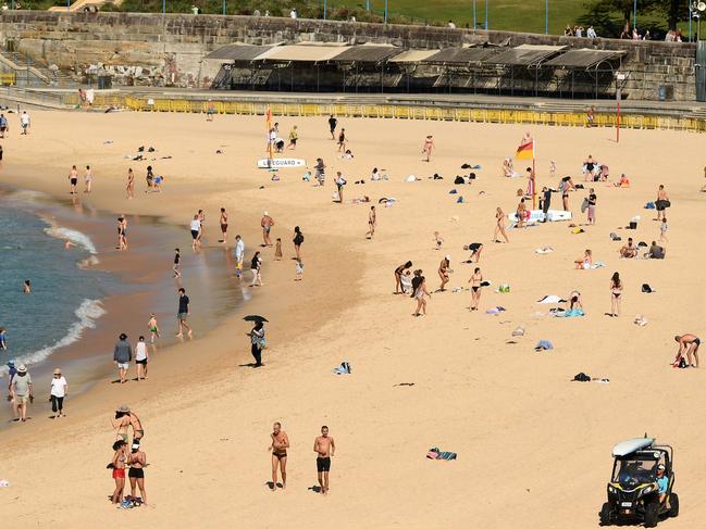 Popular Sydney beaches such as Coogee reopened on Wednesday as COVID-19 restrictions were eased. Picture: AAP