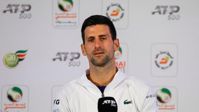 Novak Djokovic has spoken ahead of his first match in 2022. Picture: AFP