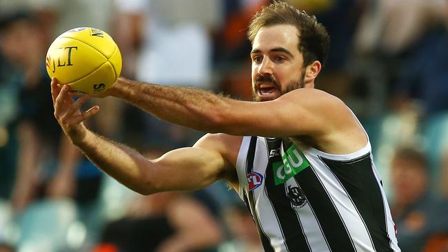 Steele Sidebottom was among the Pies’ better players. Pic: Getty Images