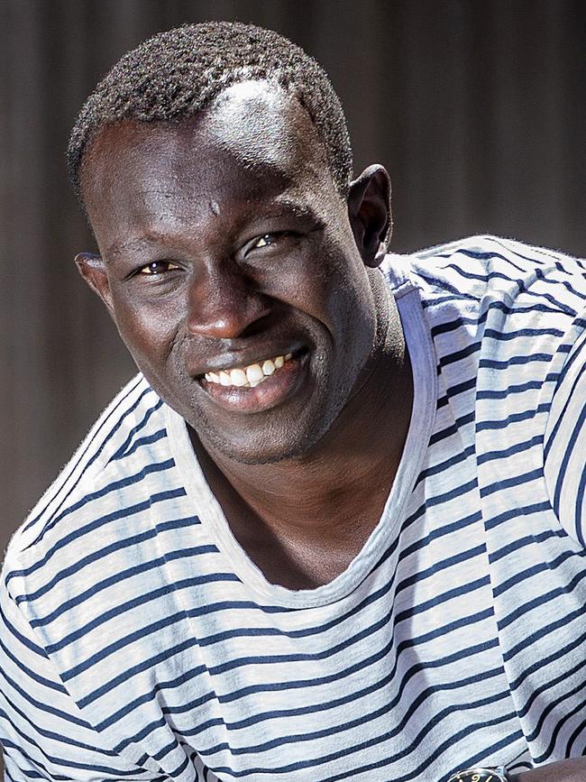 AFL star Majak Daw spoke out for the Voice For Change project, raising awareness of problems facing disaffected youth. Picture: Mark Stewart