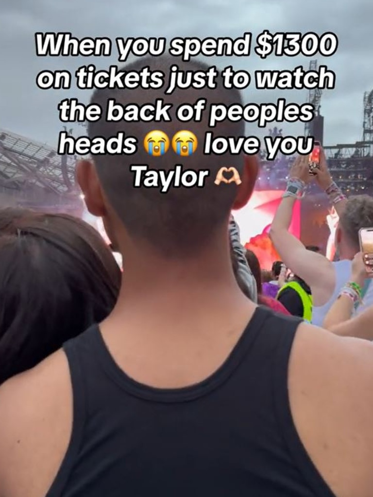 'When you spend $1300 on tickets just to watch the back of people's heads.' Picture: TikTok