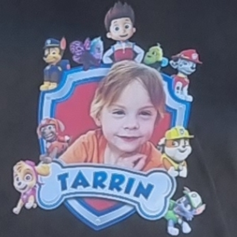 A family friend made up shirts for loved ones to wear honouring four-year-old Tarrin-Macen Kennith O’Sullivan, who died in August 2021.