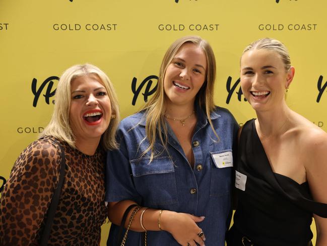 Rebbecca Davis, Maddy Suselj and Claire Craig at the Young Professionals meeting at HiSmile HQ for Gold Coast at Large. Picture, Portia Large.