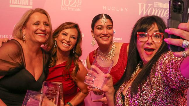 Adrienne Readings, Patsy Tierney , Priya Verdi-Hero and Sonia Stradiotto at the 2023 Women of the Year Awards at the Star on the Gold Coast.Picture: Glenn Campbell