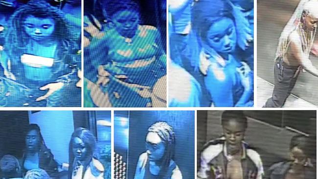 CCTV images of women police wish to speak to in relation to an assault in a lift on News Year’s Day in Melbourne. Picture: Victoria Police.