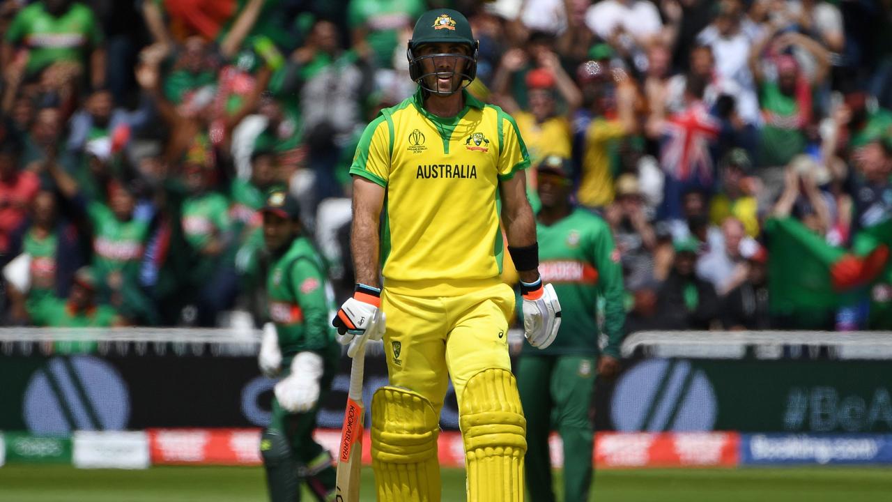 A horror mix-up between Usman Khawaja and Glenn Maxwell cost the latter his wicket against Bangladesh.