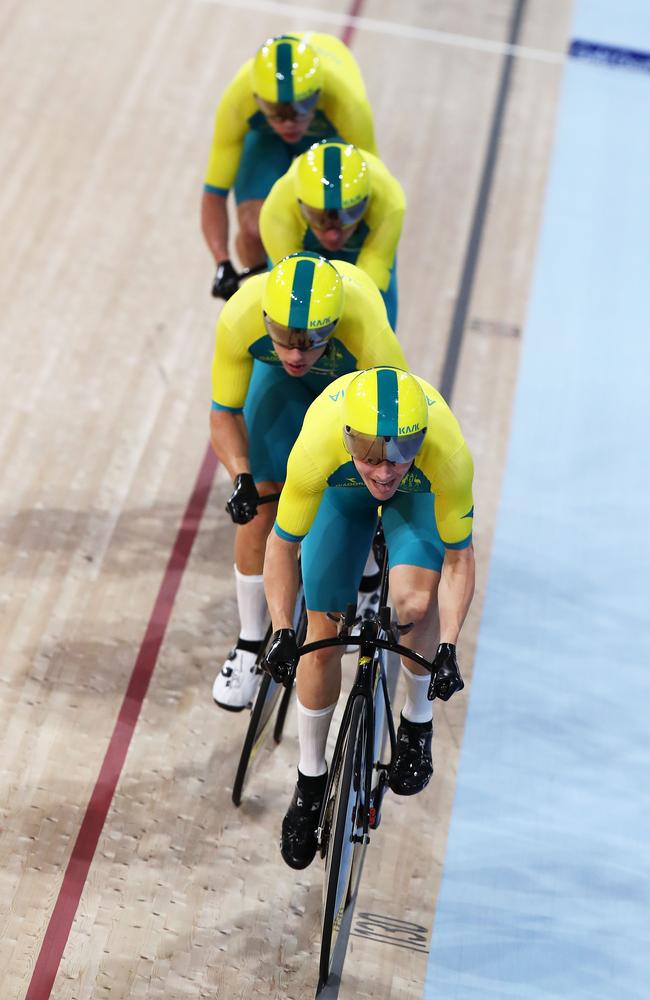 The team were the first to break the 3:50 barrier. Picture: Matt King/Getty Images