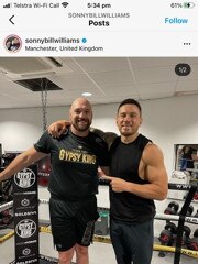 World heavyweight champion Tyson Fury with Sonny Bill Williams in England.