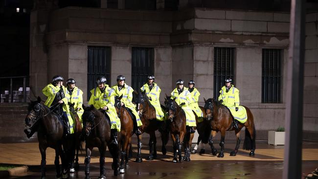 Members of the mounted squad joined hundreds of others.