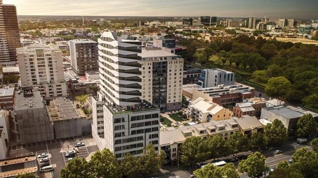 Artist's impression of original development for apartment block at 488 La Trobe St, Melbourne. Pic: Spacious Property Development Group