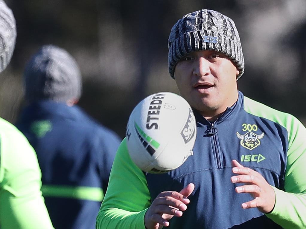 Josh Papalii at Raiders training session at their Headquarters in Canberra. Picture Kym Smith