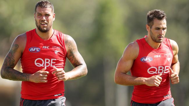 Lance Franklin and Josh Kennedy have both had knee surgery. Pic: Getty Images