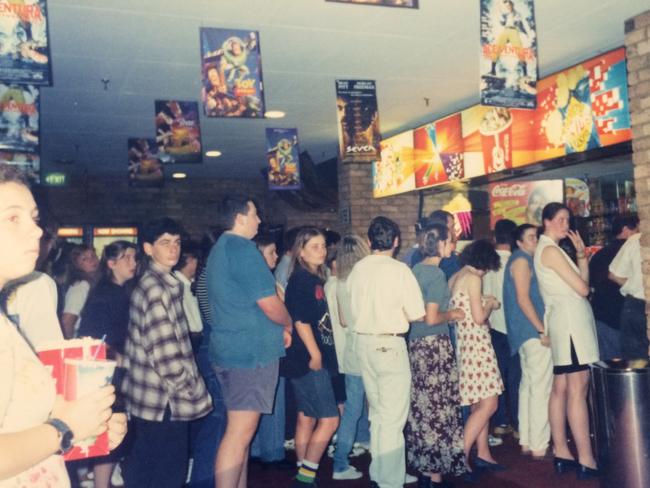 Lining up at the Gosford Village Twin Cinema