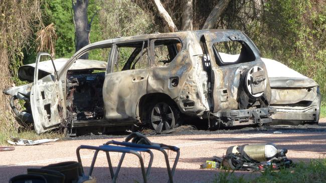 A fatal two-vehicle crash on Goodsell Rd, Cungulla, near Meehan Rd, which happened about 1.30pm on April 10, 2023.