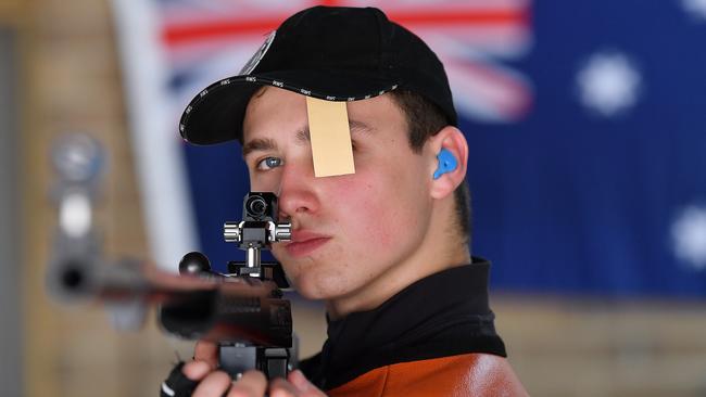 SA shooter Alex Hoberg, pictured during the final Olympic nomination event, is on the cusp of earning selection for the Tokyo Games. Picture: Mark Brake/Getty Images