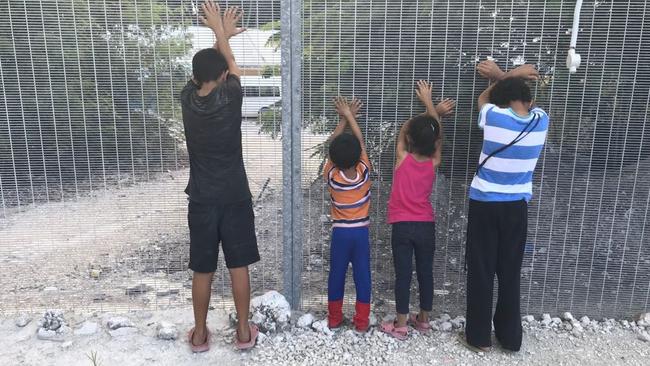 Children play a game while in detention on Nauru. Picture: World Vision Australia