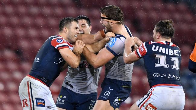 Christian Welch and James Tedesco. Picture: NRL Photos