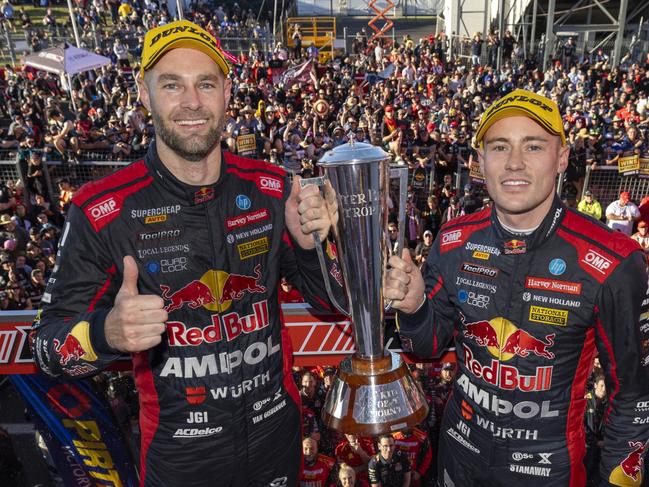 Shane van Gisbergen and co driver Richie Stanaway win the 2023 Repco Bathurst 1000, Event 10 of the Repco Supercars Championship, Mount Panorama, Bathurst, New South Wales, Australia. 8 Oct, 2023. Picture: Mark Horsburgh