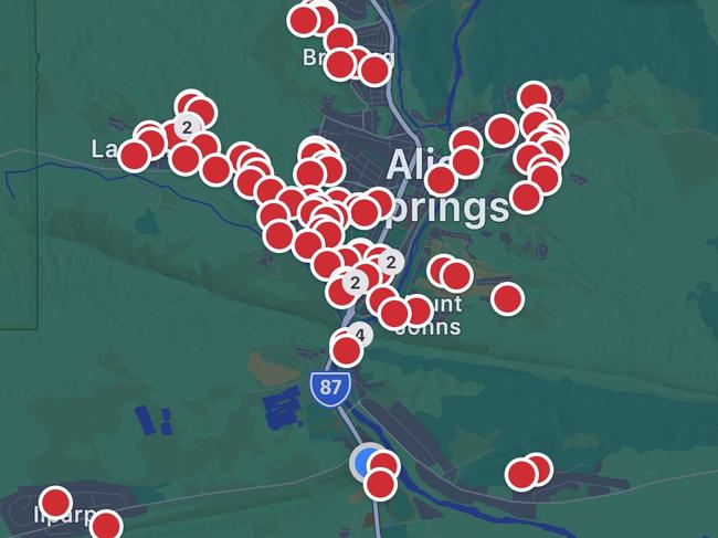 A large number of properties are up for sale in Alice Springs.