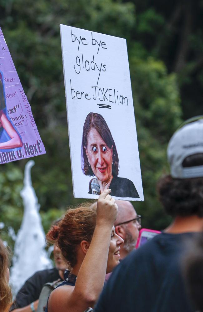 The music industry holding a rally in Hyde Park last week, after the NSW Government announced plans to enforce new restrictions on festivals. Picture: AAP