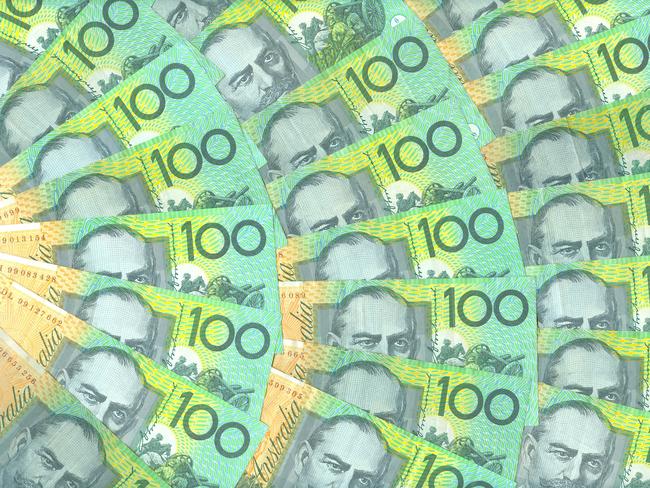 Australian $100 notes; Money, hundred dollar pile