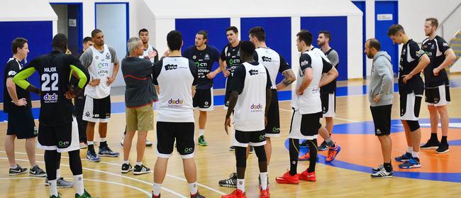 Melbourne United training at Sandringham Basketball Stadium in Cheltenham. Picture: Derrick den Hollander