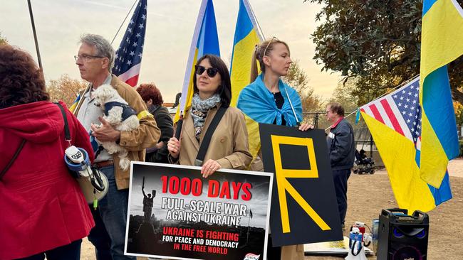 Pro-Ukrainian activists demonstrate in front of the White House in Washington DC. Picture: AFP