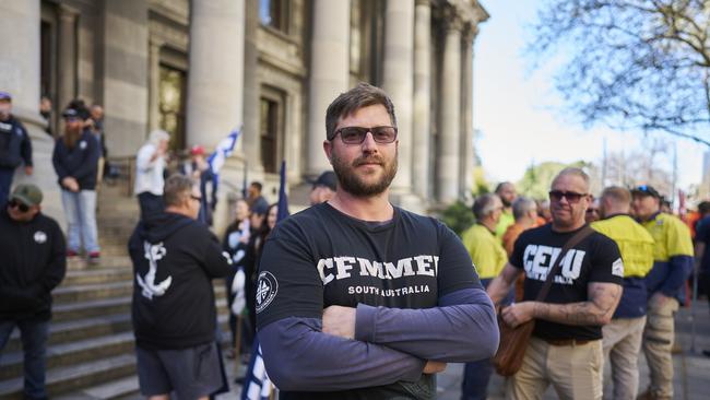 Carpenter Kyle Hanegraaf said he would reconsider voting for the Labor Party in the next election. Picture: Matt Loxton