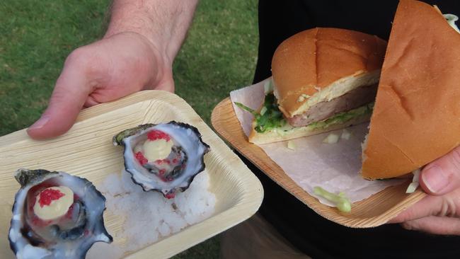 Food from Odyssey Bistro's stall at the Relish Food & Wine Festival.