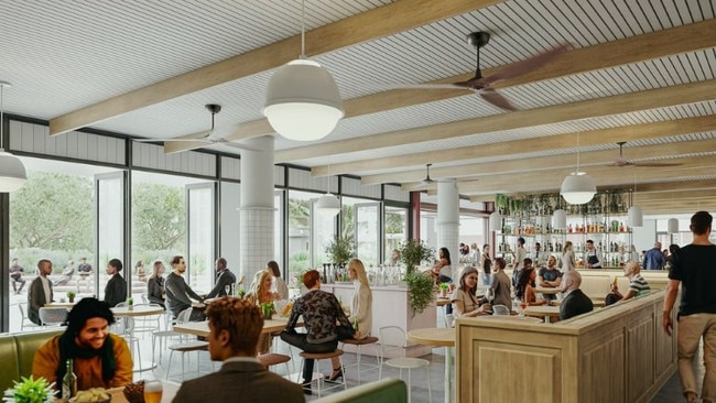 An artist impression of the seating area inside the licenced hotel. Picture: Parc Pavilion website, Feros Group