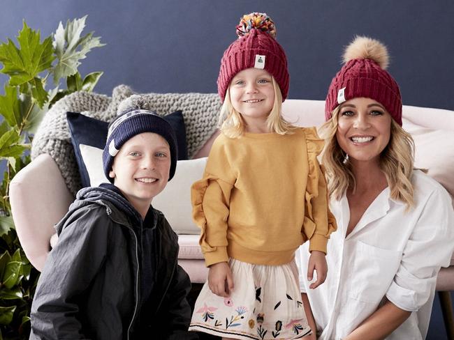 Carrie Bickmore with her kids Evie and Ollie.