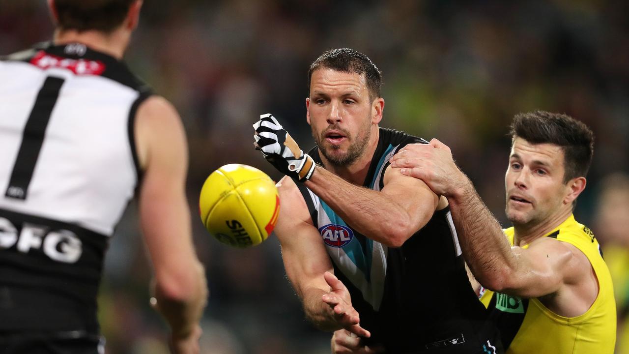 Travis Boak is in the mix to play despite Picture: Sarah Reed/AFL Photos via Getty Images