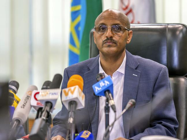 Ethiopian Airlines CEO Tewolde Gebremariam holds a press briefing. Picture: AP