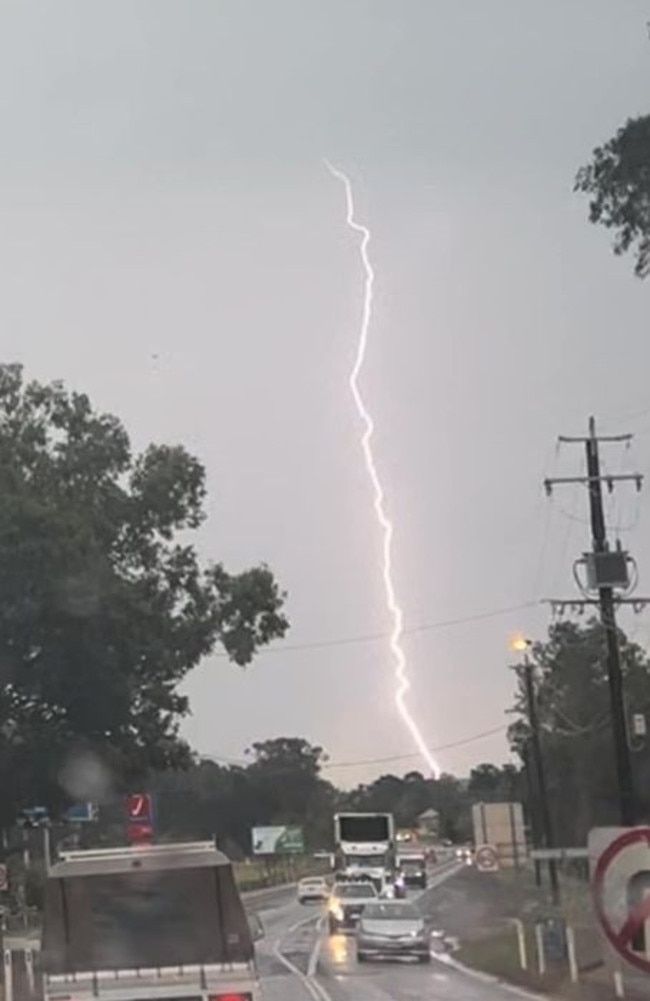 Lightning seen at Fernvale. Picture: Facebook/Jodie Luke