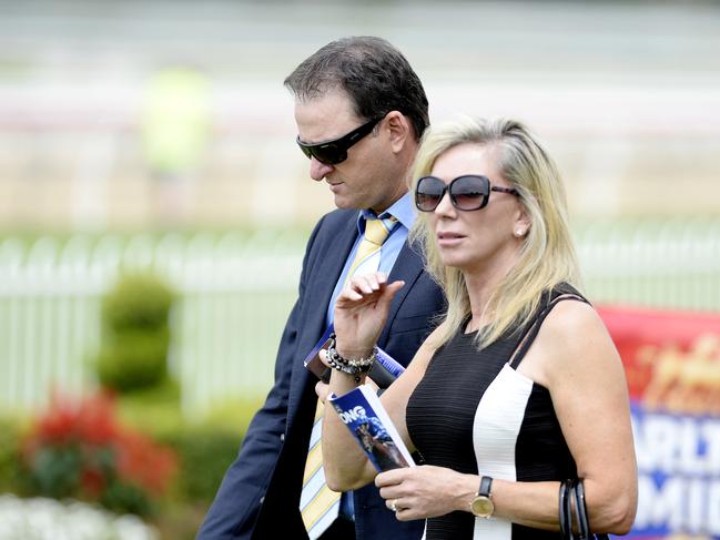 Power couple: Kim and her husband, former Australian cricketing great Mark Waugh are often spotted around the track. Picture: Peter Clark