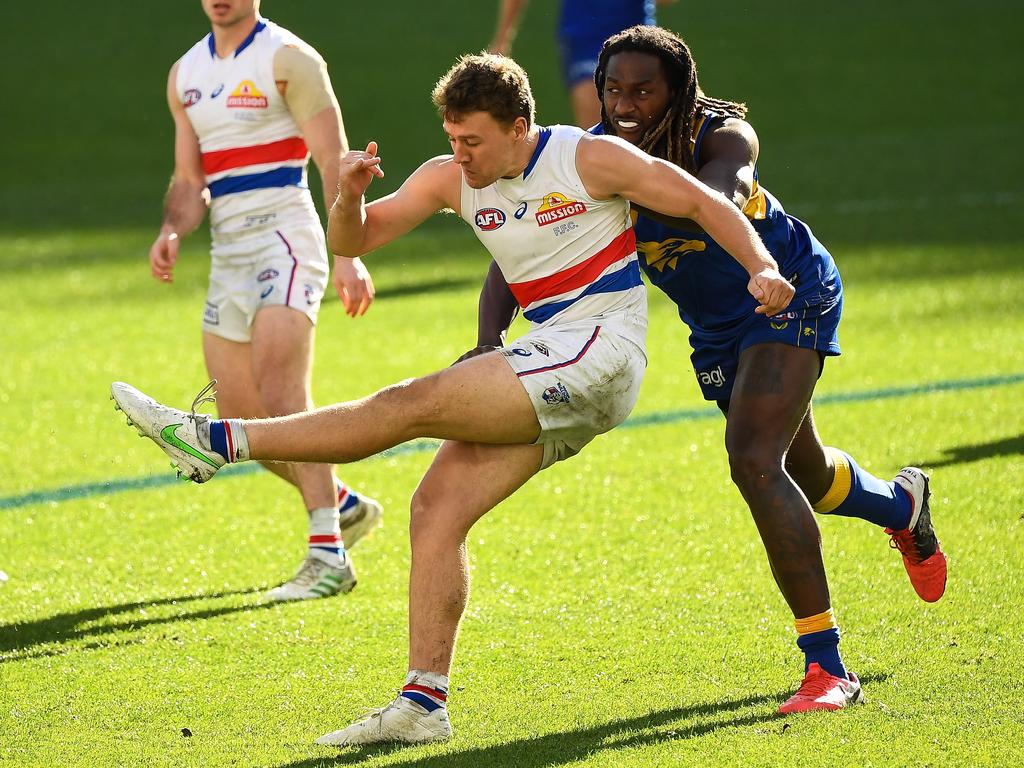 Ball magnet Jack Macrae found a mountain of it, as usual. Picture: AFL Photos/Getty Images