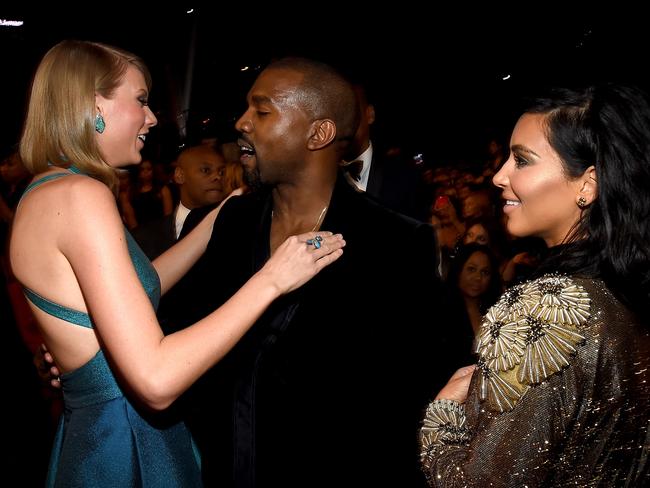 Swift, West and Kardashian were embroiled in a bitter feud. Picture: Larry Busacca/Getty Images