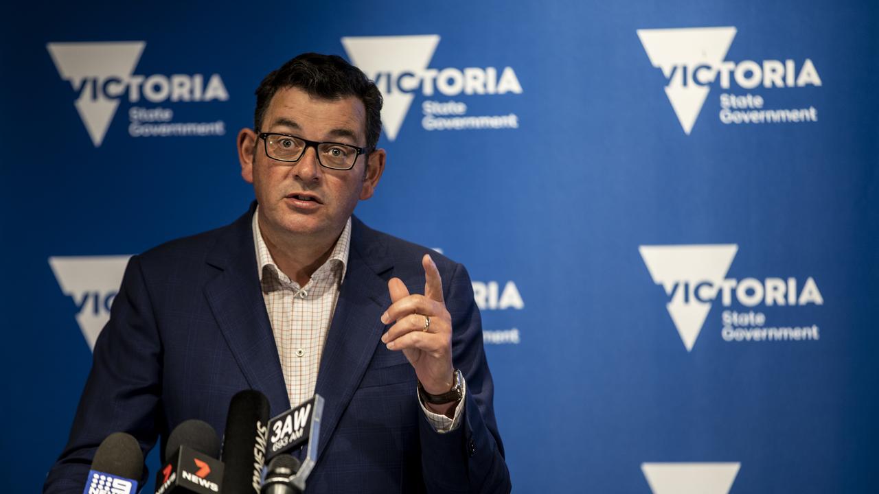 Daniel Andrews announces Victoria’s new lockdown. Picture: Getty