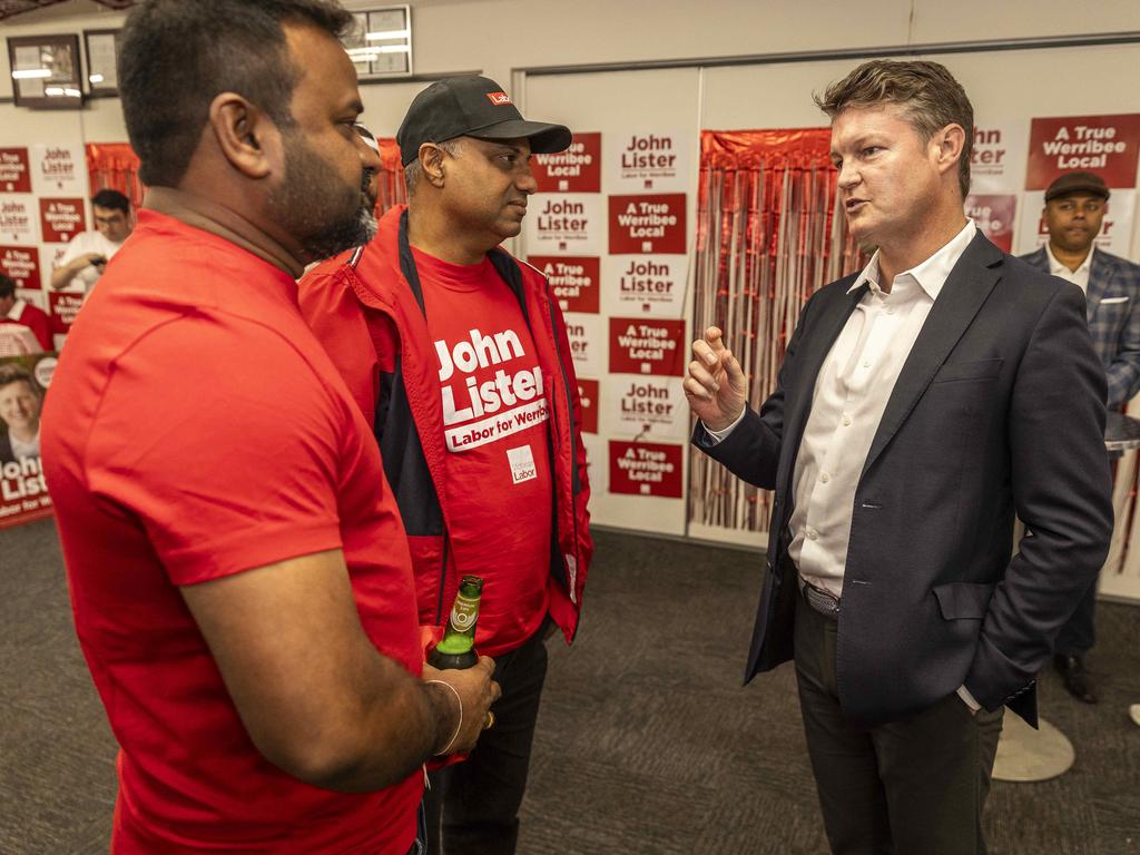 Deputy Premier Ben Carroll speaks with volunteers. Picture: Jake Nowakowski