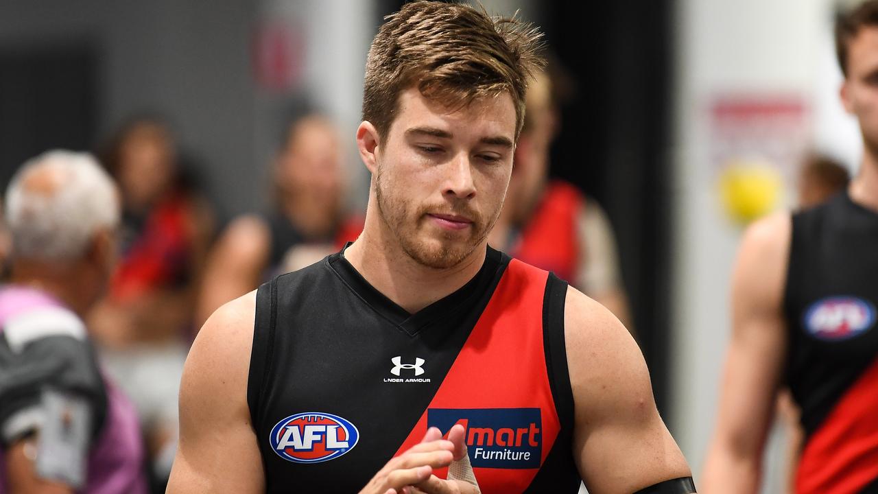 Zach Merrett of the Bombers. (Photo by Daniel Carson/AFL Photos via Getty Images)