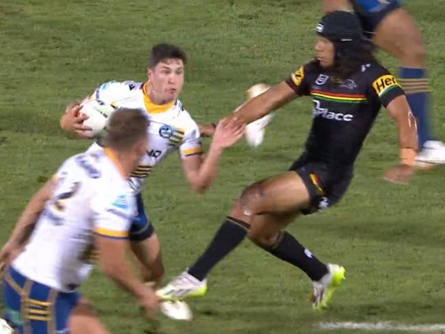 Jarome Luai was living dangerously. Photo: Fox Sports