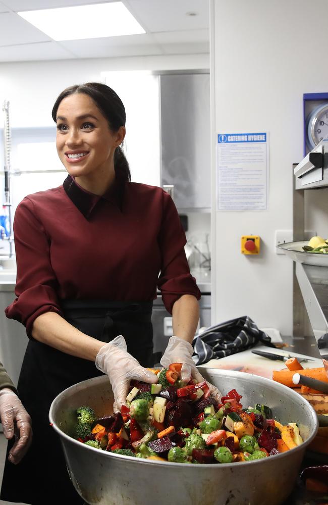 The Duchess of Sussex got stuck in. Picture: Getty Images